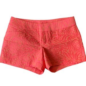 *NWOT* Lilly Pulitzer 4” Jacquard Ellie Short in Flamingo Pink Jungle Leaf